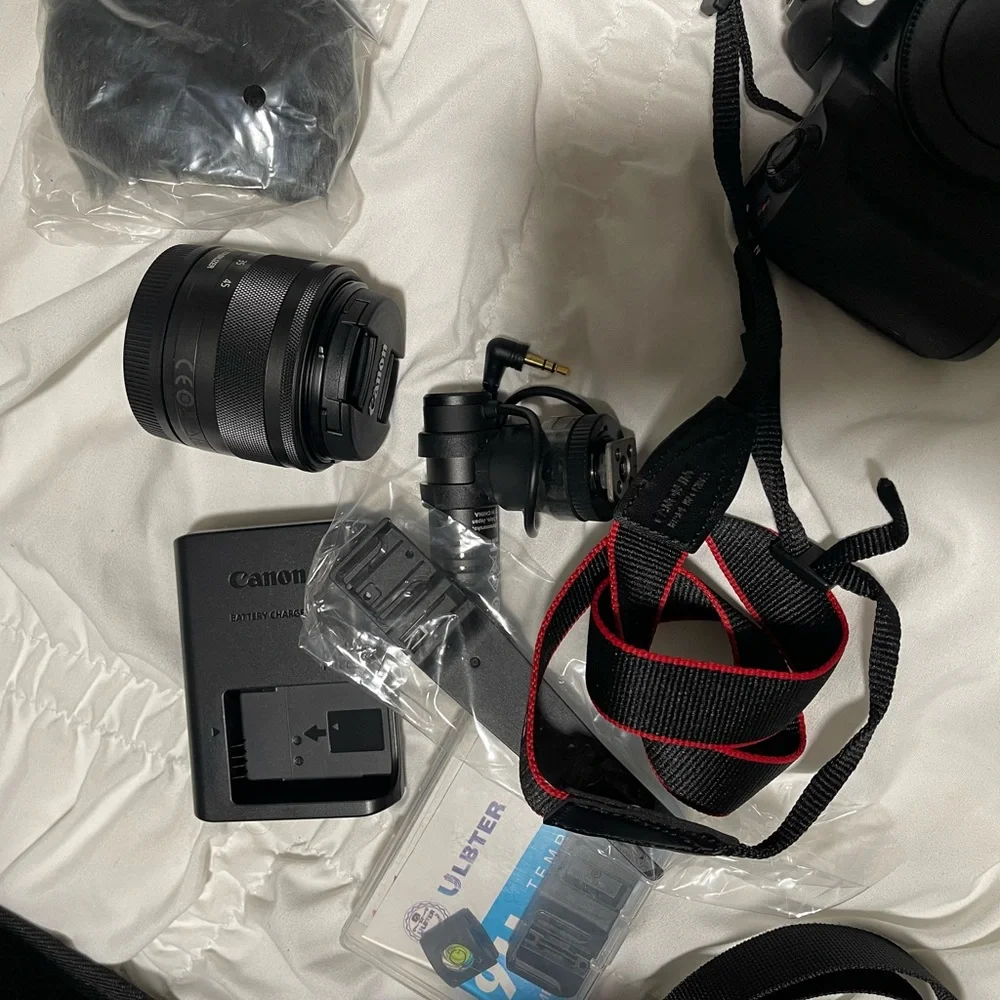 Canon Black Digital Camera with Lens and Grip